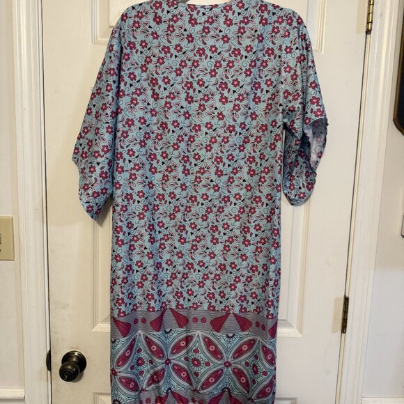 Boho Resort Swim Cover-Up Dress – Tassel Hem, Vibrant Print, Unbranded - Picture 2 of 4